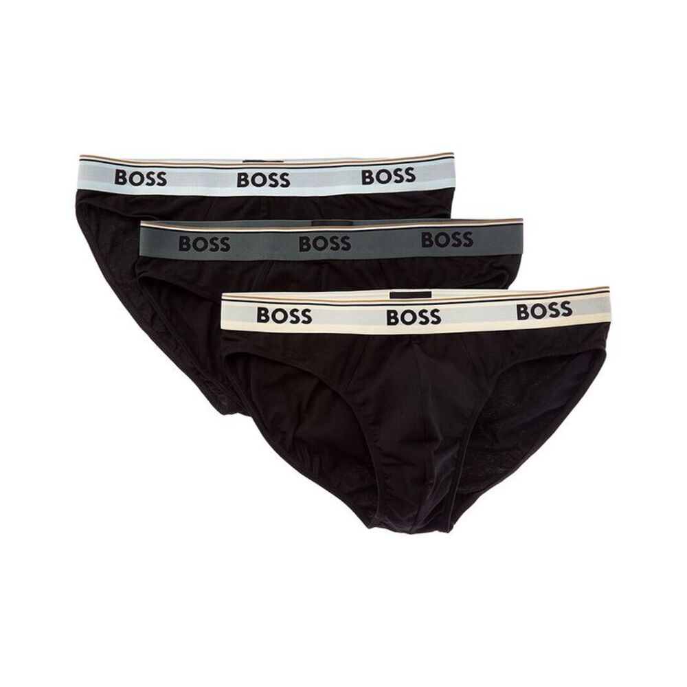 Hugo Boss Mens Boss  Set Of 3 Power Brief, Black